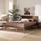 Baxton Studio Sadler Mid-Century Modern Ash Walnut Brown Finished Wood Full Size Platform Bed 174-10911-Zoro - alternate 6